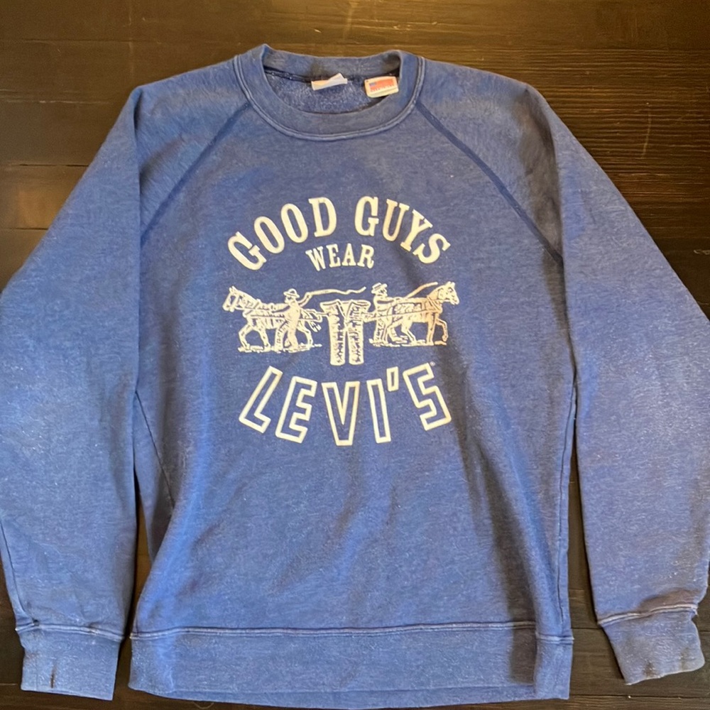 Blue Levi’s sweatshirt